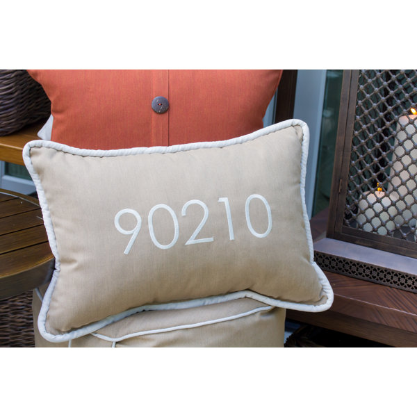 InspiredVisions Zip Code Personalized Pillows Outdoor Rectangular